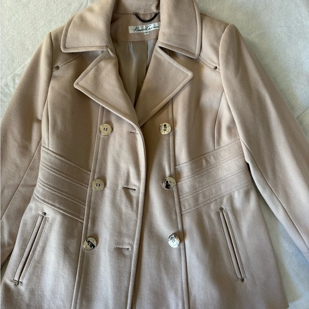 Kenneth Cole New York Wool-Blend Peacoat Sz 10 - Picture 2 of 5